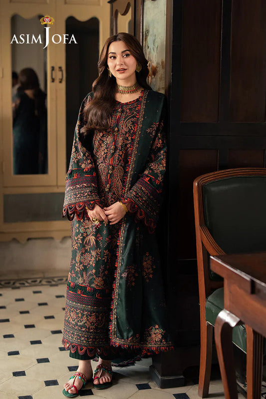 ASIM JOFA |3PC LAWN EMBROIDERED UNSTITCHED